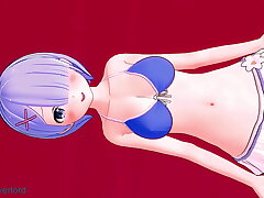 魅惑的なビキニとハイソックスのコンボで刺激的なミルフ・レム